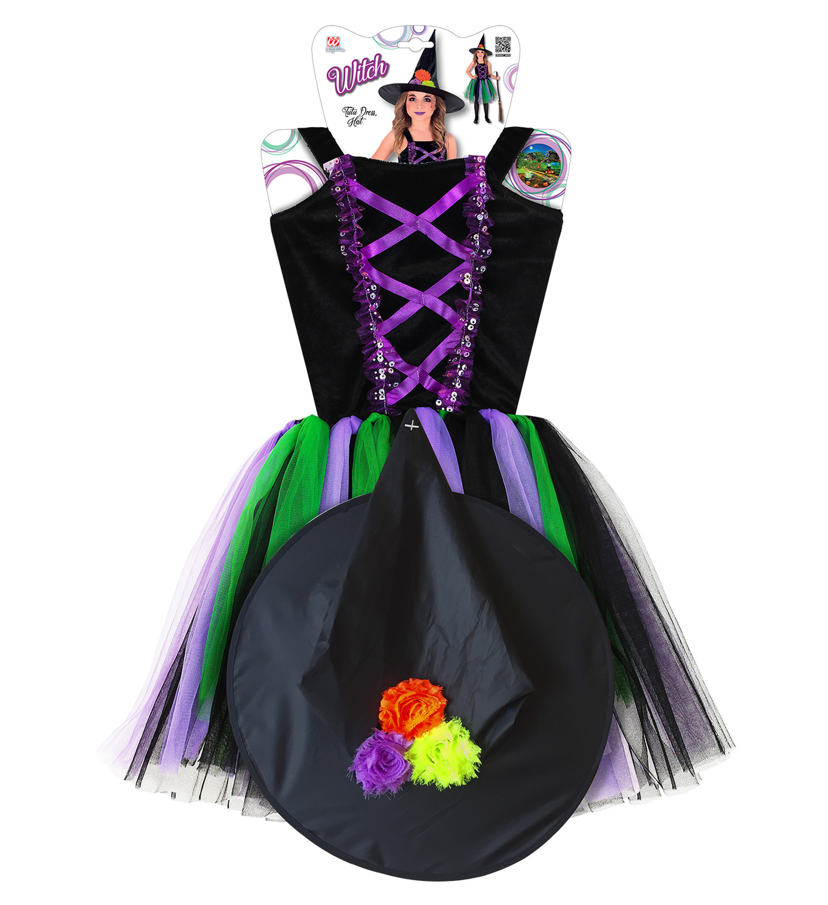 Costume Vestito Abito Travestimento Carnevale Halloween Strega Bambina - 96539
