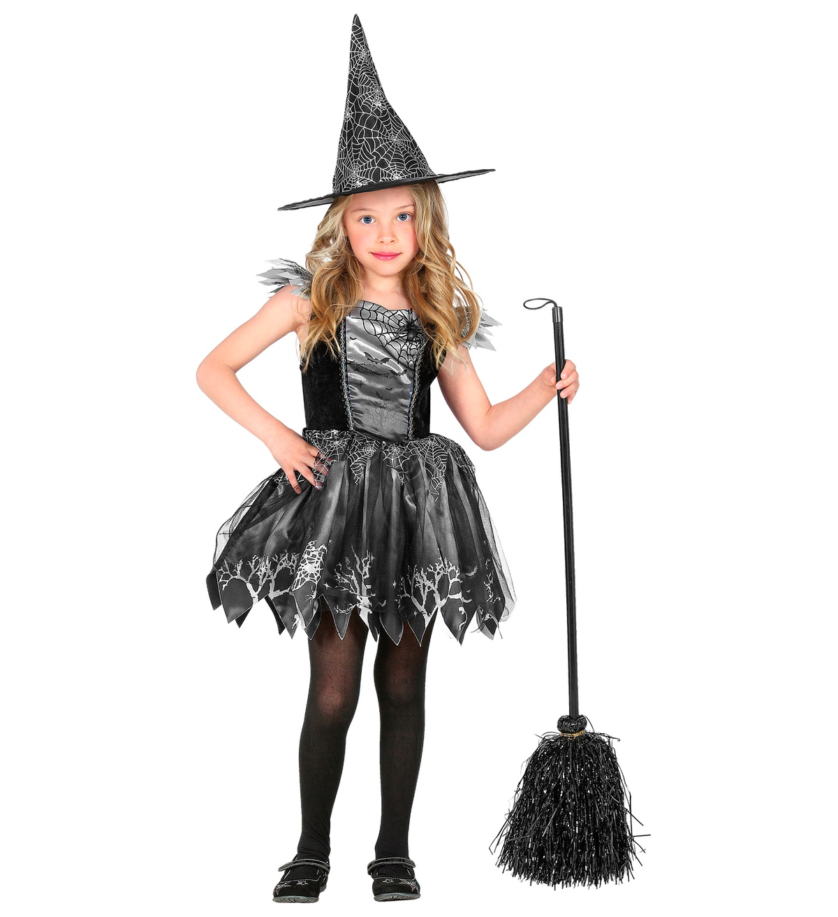 Costume Vestito Abito Travestimento Carnevale Halloween Witch Strega Bambina - 9736