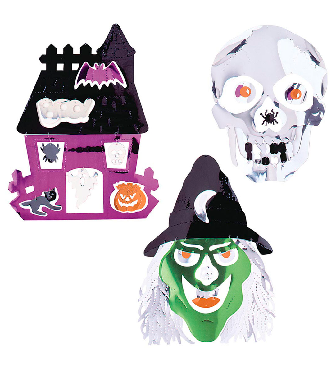 Decorazioni in Metallo 50 CM Strega Casa Scheletro Festa Halloween Accessori - 5229p