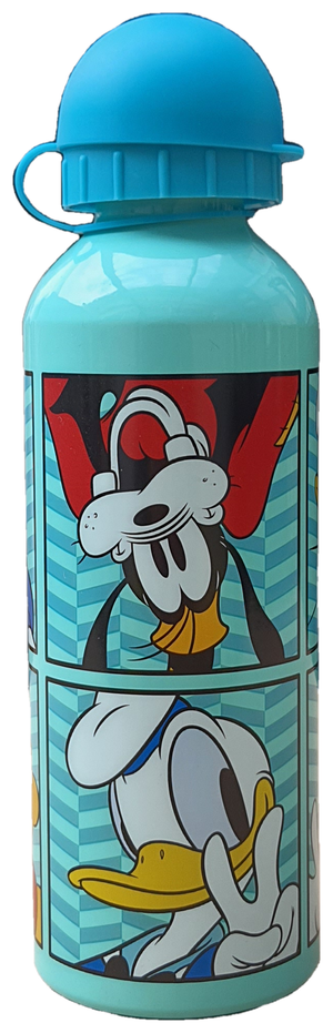 Set DISNEY Friends Paperino Pippo Pluto Paperina Borraccia in Alluminio + Portamerenda in Confezione -  Mf0001