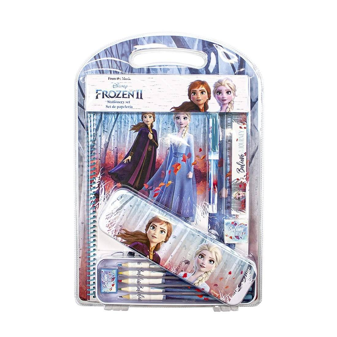 Set Cancelleria Frozen Ii  DISNEY Elsa Anna 12 Pezzi Libri Colori Penna in Confezione - Wd20817