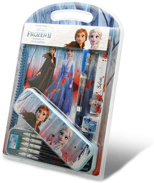 Set Cancelleria Frozen Ii  DISNEY Elsa Anna 12 Pezzi Libri Colori Penna in Confezione - Wd20817