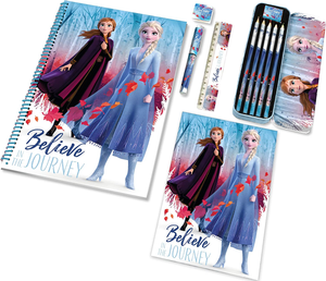Set Cancelleria Frozen Ii  DISNEY Elsa Anna 12 Pezzi Libri Colori Penna in Confezione - Wd20817