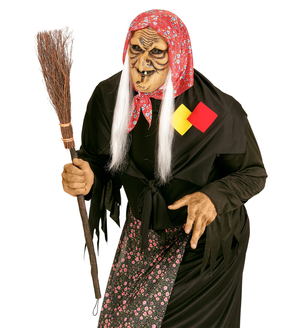Scopa da Strega Storta 89 CM Accessori Halloween Carnevale - 9835w