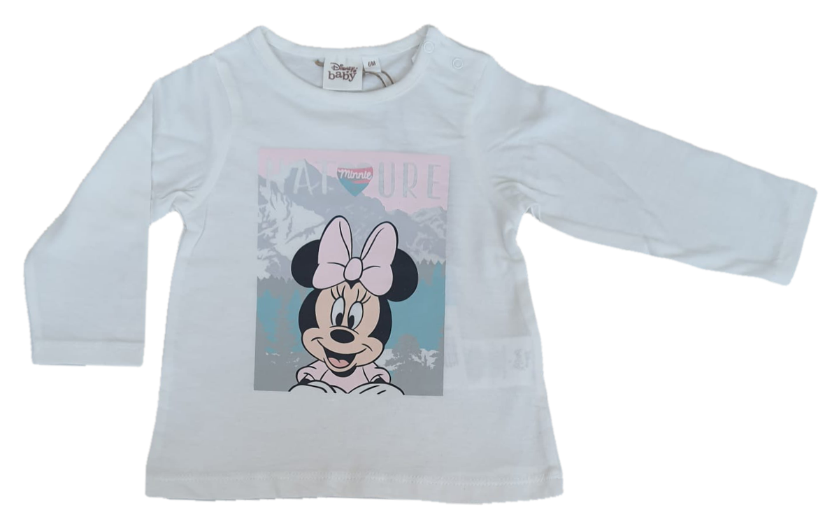T-Shirt M.l. Minnie Mouse DISNEY Maglietta Neonata Sun City - Hu0048bianco