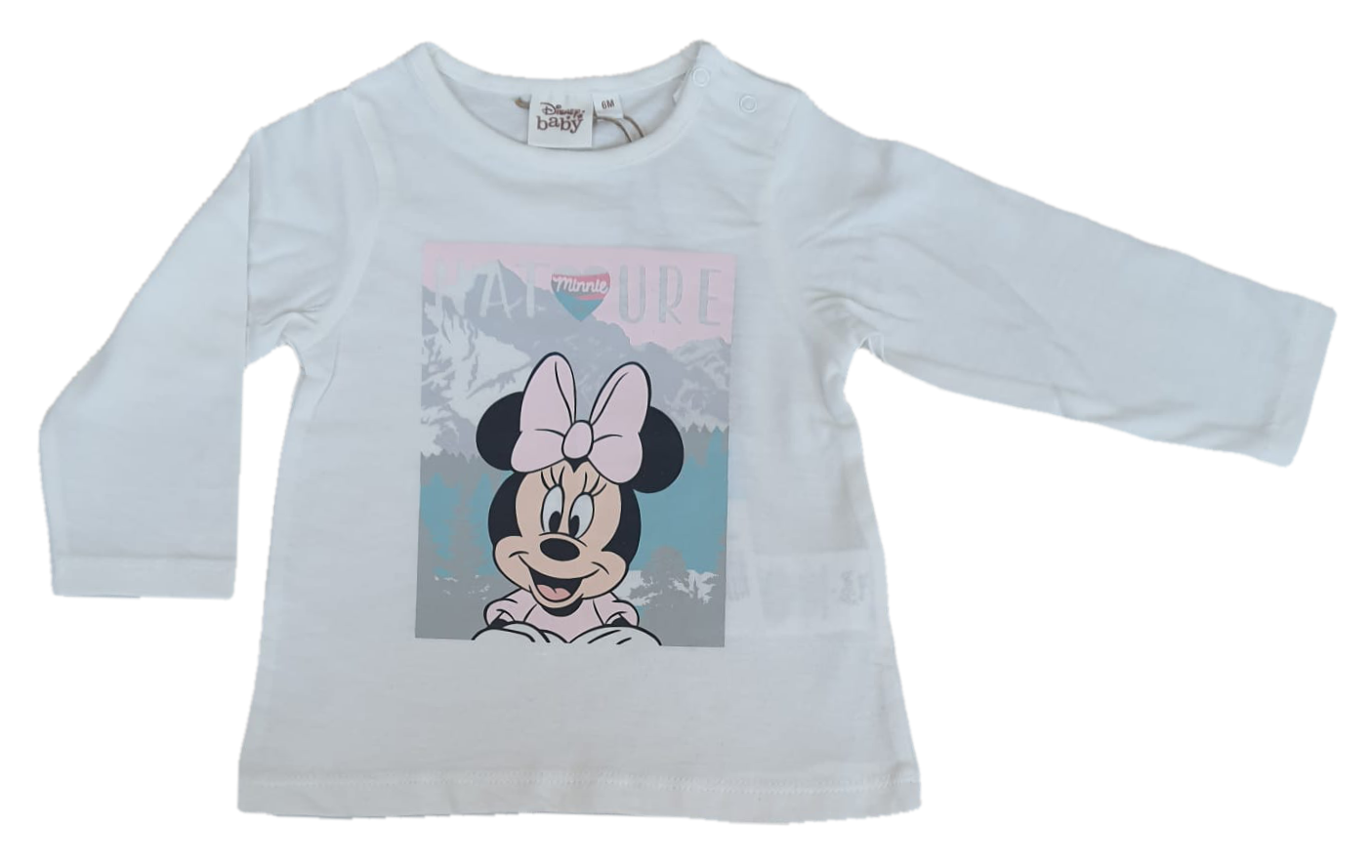 T-Shirt M.l. Minnie Mouse DISNEY Maglietta Neonata Sun City - Hu0048bianco
