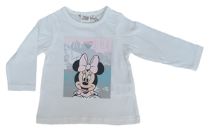 T-Shirt M.l. Minnie Mouse DISNEY Maglietta Neonata Sun City - Hu0048bianco