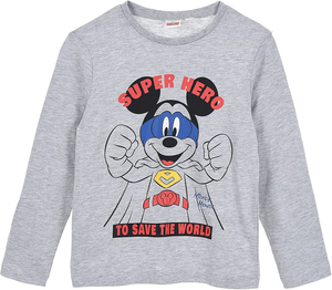 T-Shirt M.l. Mickey Mouse DISNEY Topolino Bambino Ragazzo Sun City - Hu1237grigio