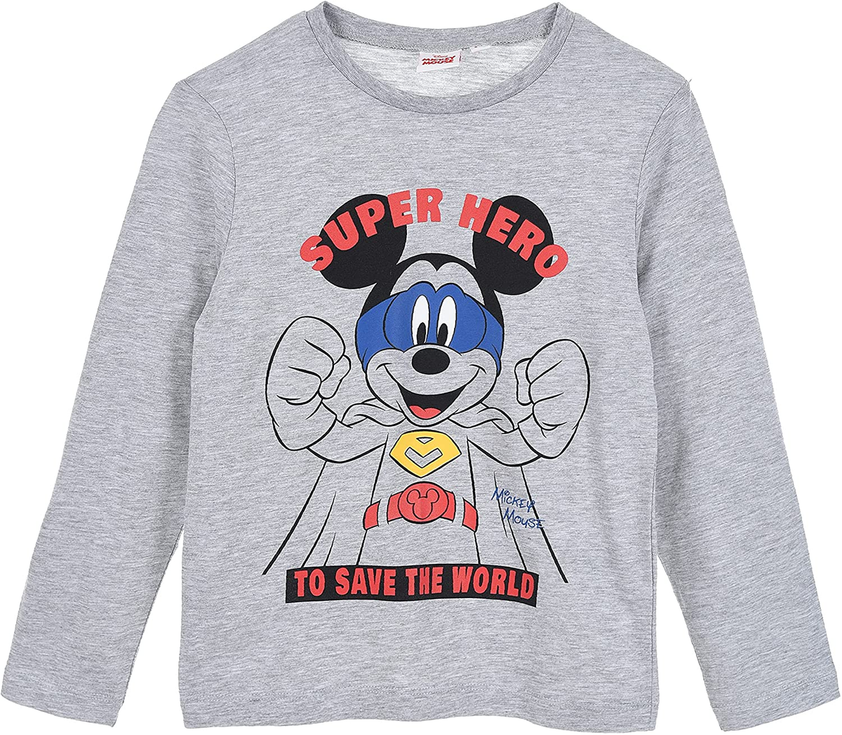 T-Shirt M.l. Mickey Mouse DISNEY Topolino Bambino Ragazzo Sun City - Hu1237grigio