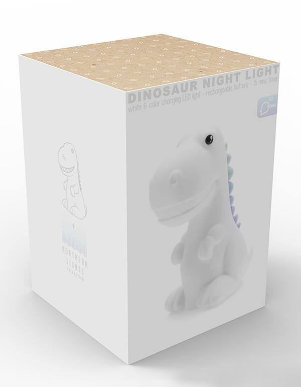 Lampada 3d Dinosauro Comodino Luce LED Colorate Batterie Ricaricabili - D323