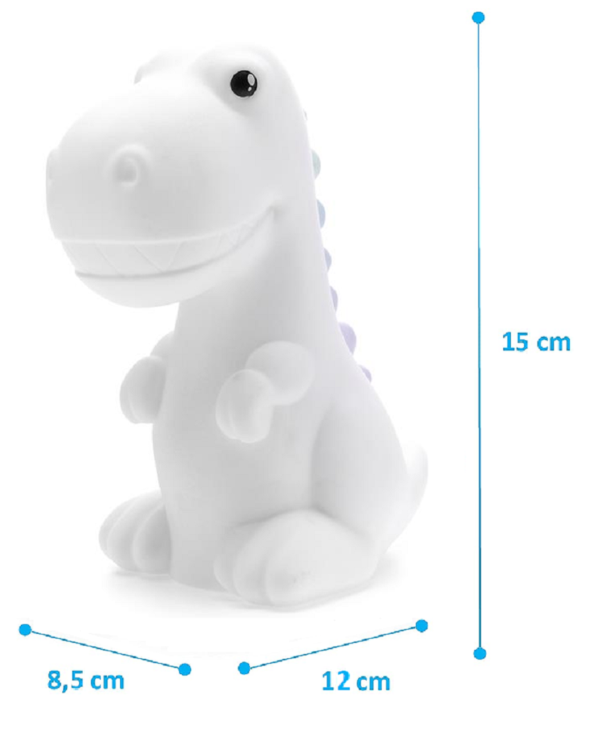Lampada 3d Dinosauro Comodino Luce LED Colorate Batterie Ricaricabili - D323