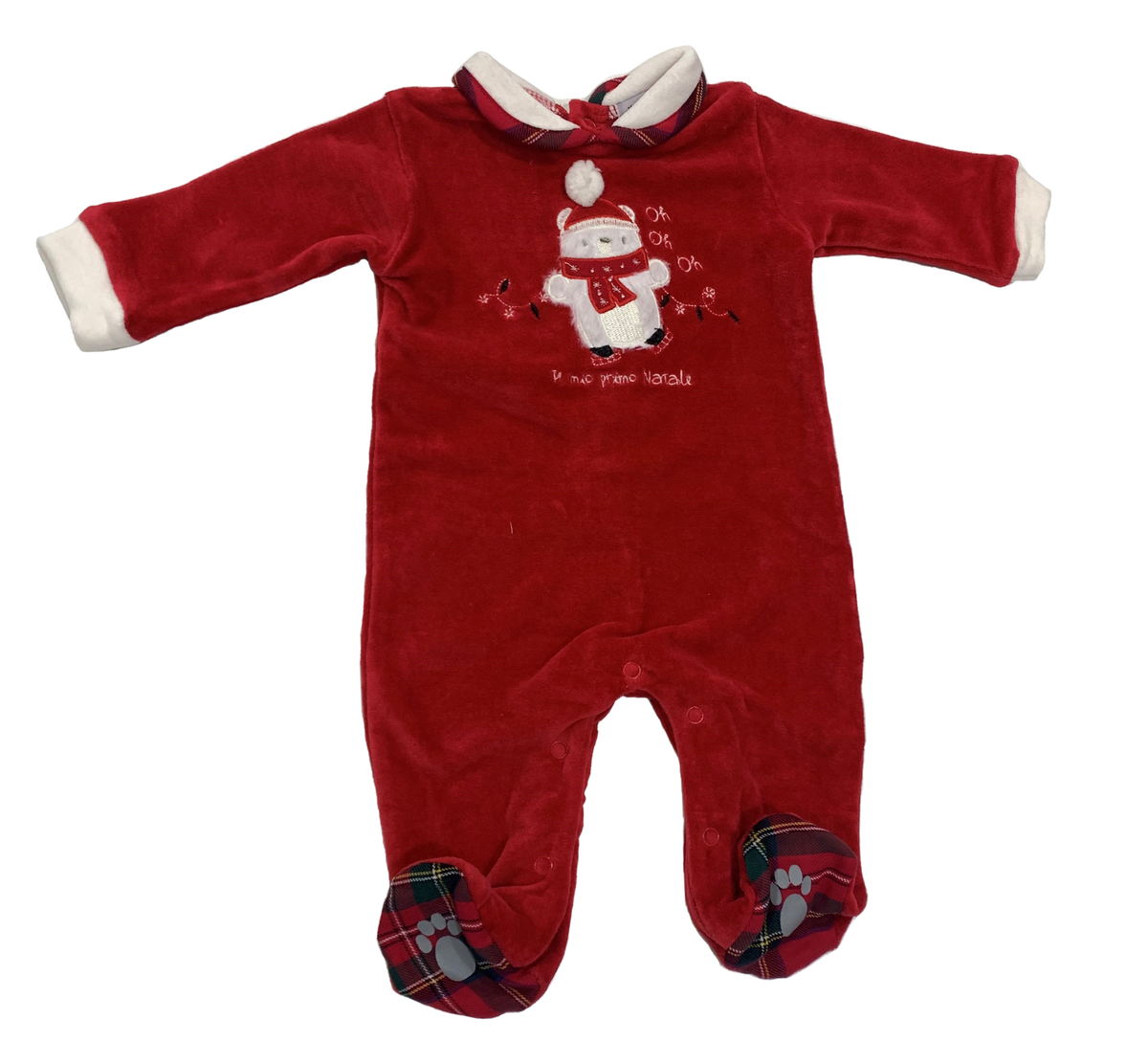 Tutina in Ciniglia il Mio Primo Natale Yours Culla Bambino Neonato 80%co 20%pl - Y6750