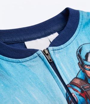 Pigiama Tutone Lungo Avengers MARVEL 100% Cotone Interlock - Ave0049blu