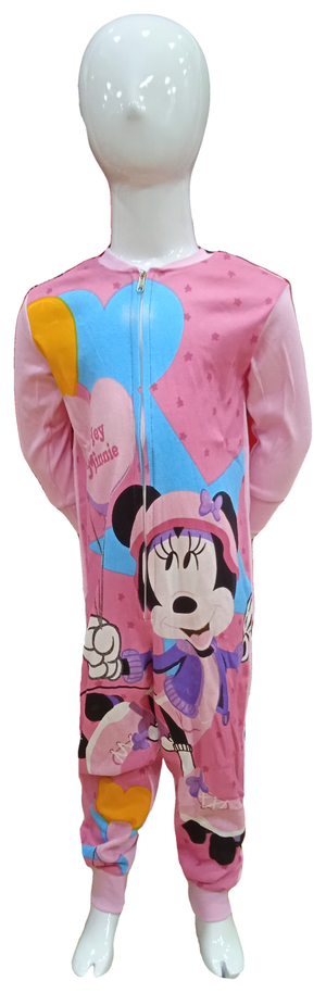 Pigiama Tutone Lungo Minnie Mouse DISNEY 100% Cotone Interlock - Min0050rosa