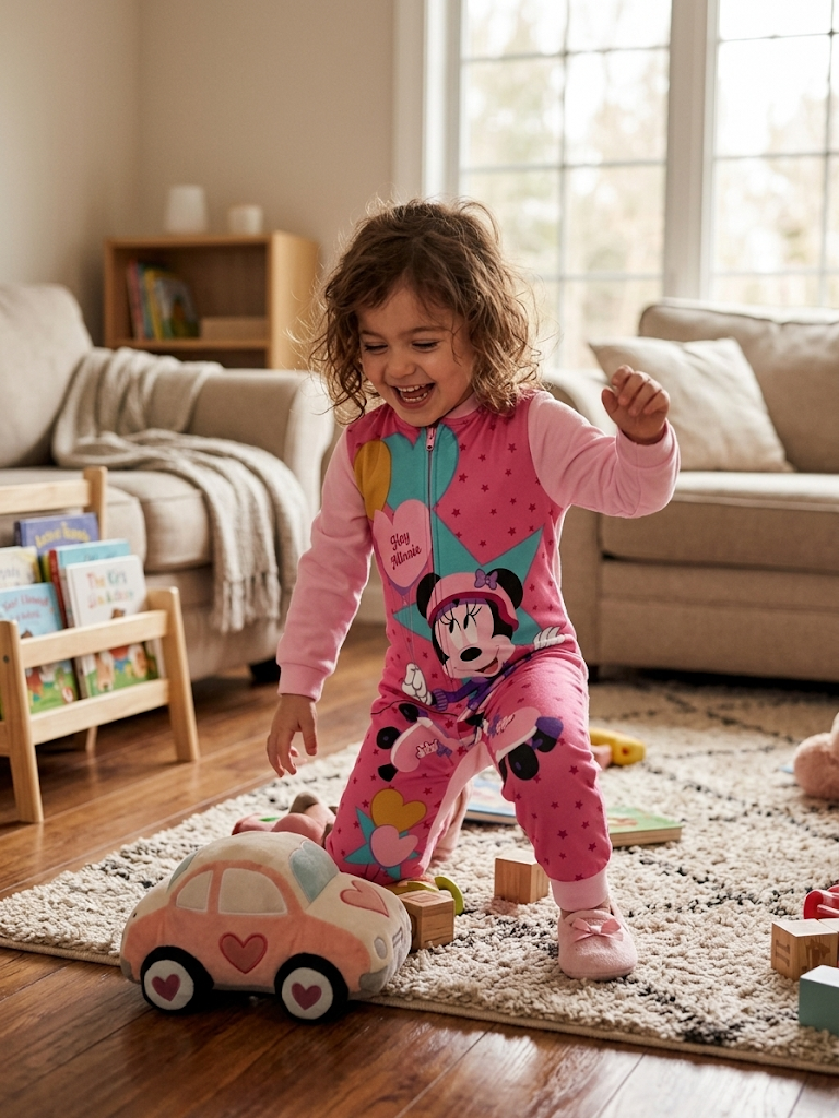 Pigiama Tutone Lungo Minnie Mouse DISNEY 100% Cotone Interlock - Min0050rosa