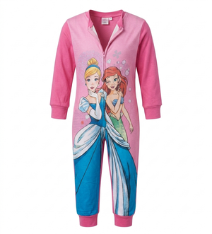 Pigiama Tutone Lungo Principesse DISNEY Cenerentola Ariel 100% Cotone Interlock - Pri0051rosa