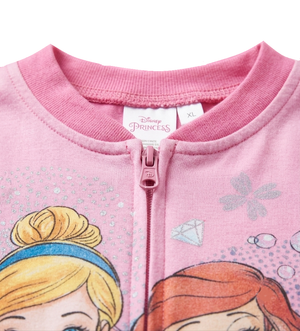 Pigiama Tutone Lungo Principesse DISNEY Cenerentola Ariel 100% Cotone Interlock - Pri0051rosa