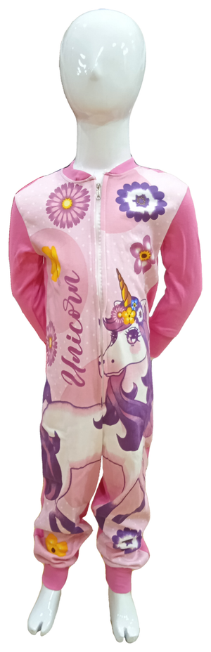 Pigiama Tutone Lungo Unicorno 100% Cotone Interlock - Uni0112rosa