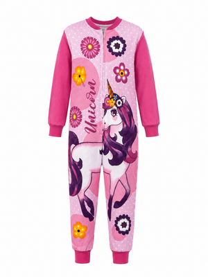Pigiama Tutone Lungo Unicorno 100% Cotone Interlock - Uni0112rosa