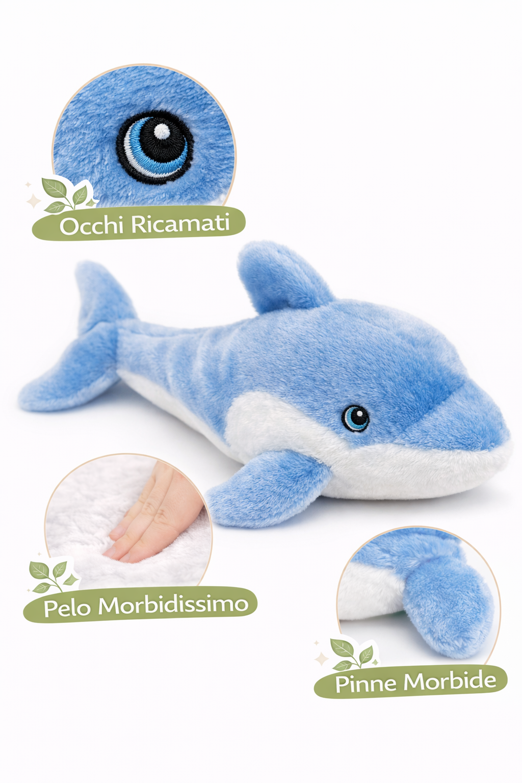 Peluche Delfino Grs Cm. 30 Plastica Reciclata Lelly - 800058
