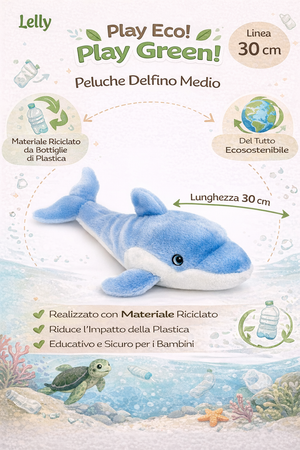 Peluche Delfino Grs Cm. 30 Plastica Reciclata Lelly - 800058