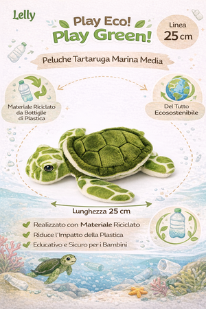 Peluche Tartaruga Grs Cm. 25  Plastica Riciclata Lelly - 800059