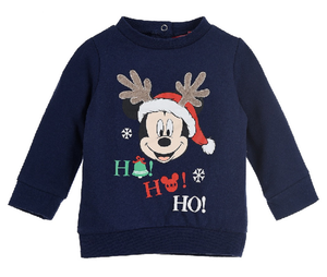 T-Shirt Natalizia Ickey Mouse DISNEY Topolino Maglietta Neonato Sun City - Hu0035blu
