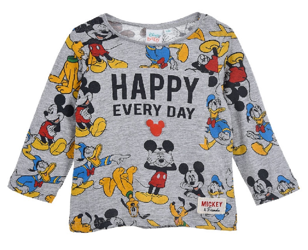 T-Shirt M.l. Mickey Mouse DISNEY Topolino Maglietta Neonato Sun City - Hu0016grigio