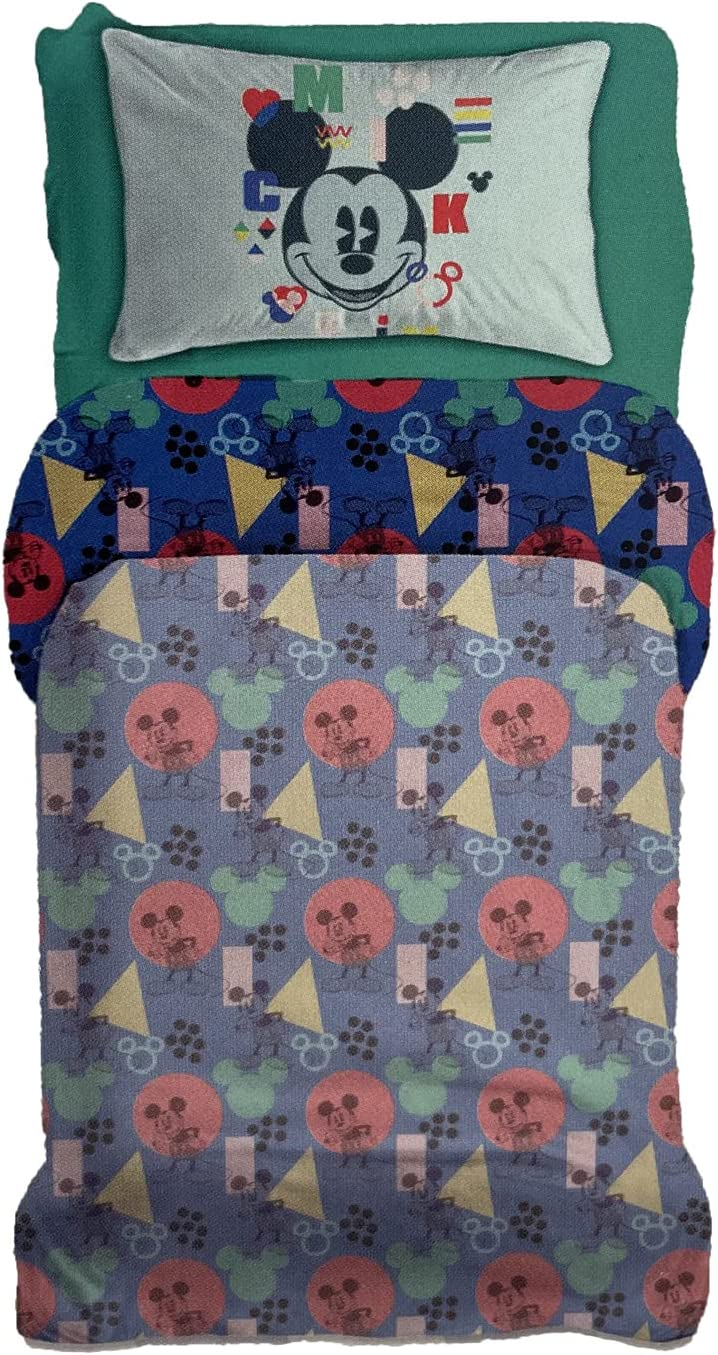 Completo Lenzuola Mickey  Mouse DISNEY Topolino Sottolenzuola Lenzuola Federa Letto Singolo - Cl00049sk/1