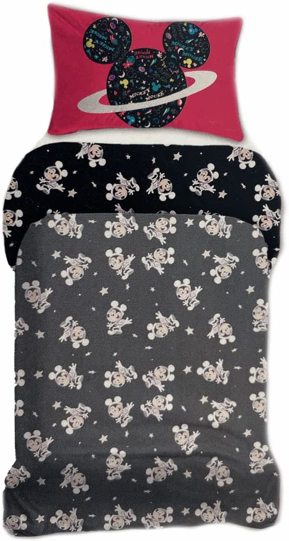 Completo Lenzuola Mickey  Mouse DISNEY Topolino Sottolenzuola Lenzuola Federa Letto Singolo - Cl00049sk/2
