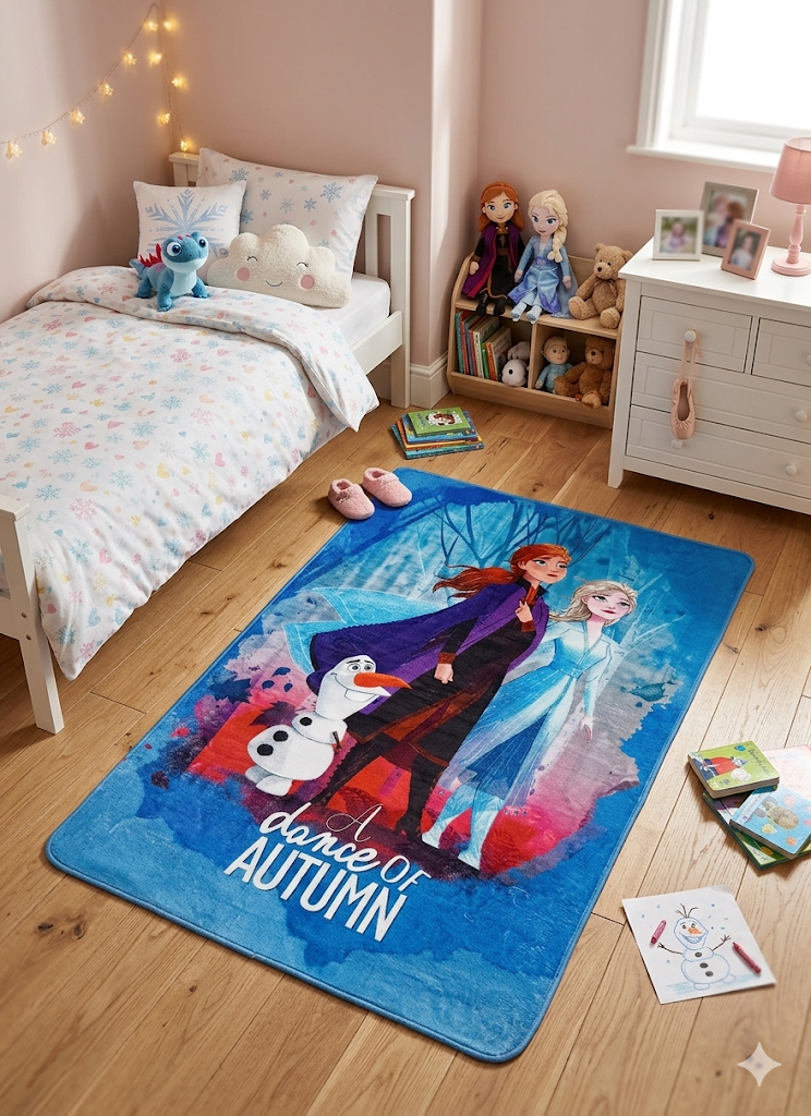 Tappeto Gioco Frozen Ii DISNEY Elsa Anna Microfibra Antiscivolo 76x117 CM - 31155rz/3