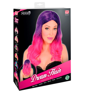 Parrucca Dream Hair Rosa Ombre Accessori per Abito Vestito Travestimento Carnevale - 02998