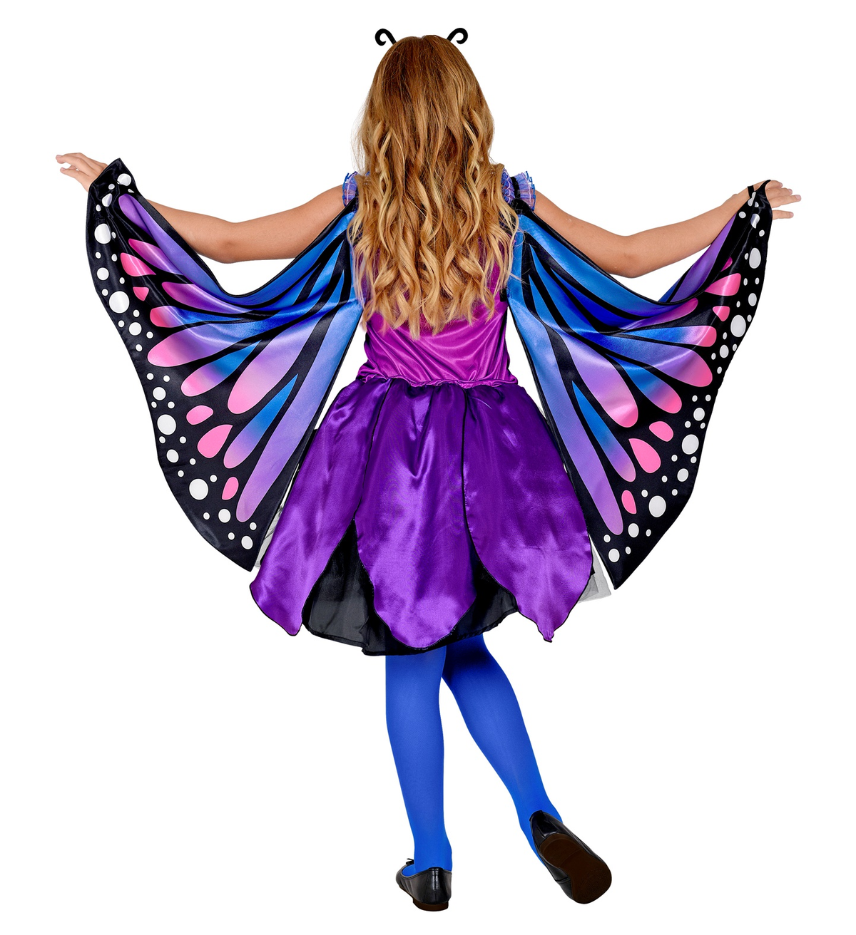 Costume Carnevale Farfalla Vestito Ali Antenne Bambina Abito Travestimento - 0984