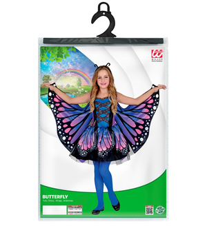 Costume Carnevale Farfalla Vestito Ali Antenne Bambina Abito Travestimento - 0984