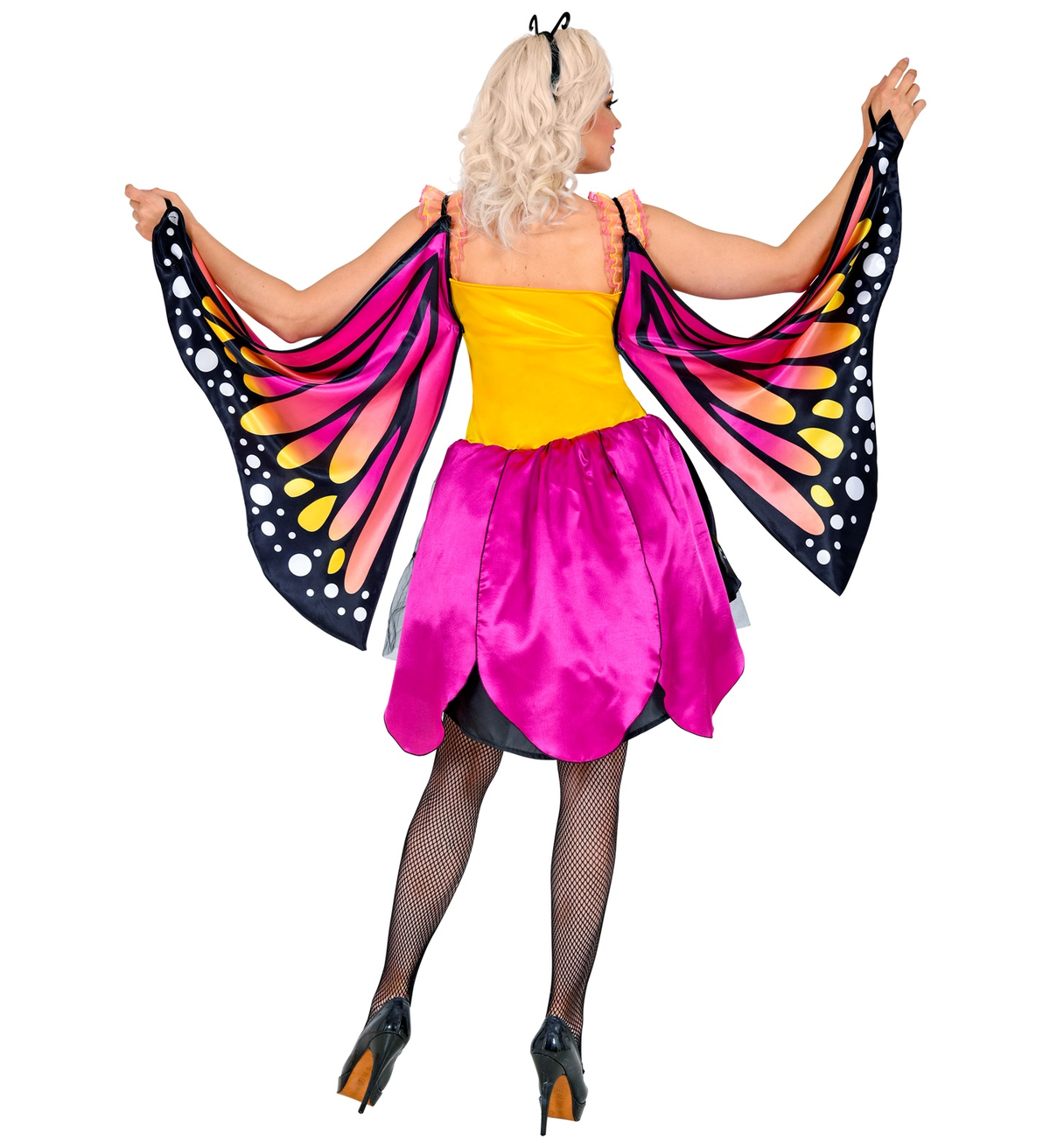 Costume Carnevale Farfalla Vestito Ali Antenne Donna Abito Travestimento - 1086
