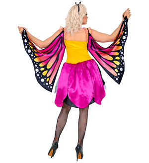 Costume Carnevale Farfalla Vestito Ali Antenne Donna Abito Travestimento - 1086