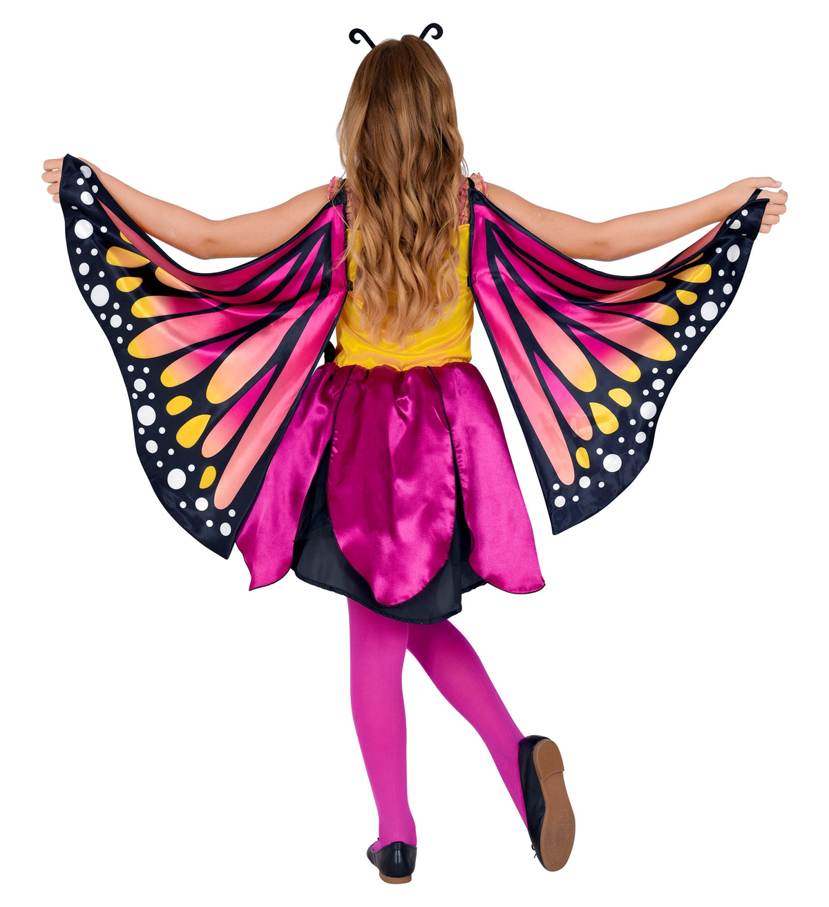 Costume Carnevale Farfalla Vestito Ali Antenne Bambina Abito Travestimento - 1086