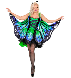 Costume Carnevale Farfalla Vestito Ali Antenne Donna Abito Travestimento - 1097