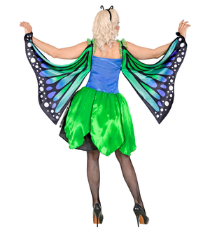 Costume Carnevale Farfalla Vestito Ali Antenne Donna Abito Travestimento - 1097