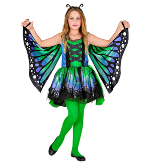 Costume Carnevale Farfalla Vestito Ali Antenne Bambina Abito Travestimento - 1097