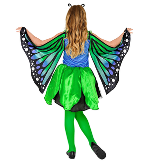 Costume Carnevale Farfalla Vestito Ali Antenne Bambina Abito Travestimento - 1097