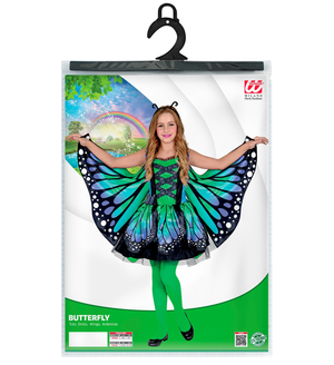 Costume Carnevale Farfalla Vestito Ali Antenne Bambina Abito Travestimento - 1097