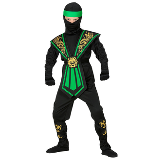 Costume Carnevale Green Kombat Ninja Bambino Abito Travestimento - 3851