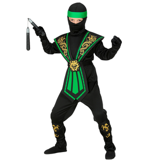 Costume Carnevale Green Kombat Ninja Bambino Abito Travestimento - 3851
