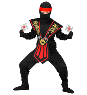 Costume Carnevale Red Kombat Ninja con Accessori Bambino Abito Travestimento - 3856