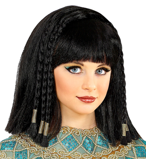 Parrucca Cleopatra con Trecce Decorate Accessori per Abito Vestito Travestimento Carnevale - 46931