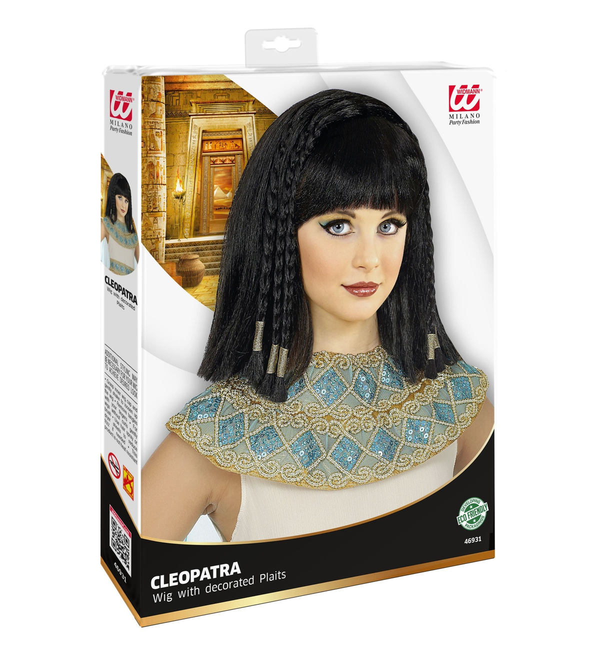 Parrucca Cleopatra con Trecce Decorate Accessori per Abito Vestito Travestimento Carnevale - 46931