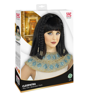 Parrucca Cleopatra con Trecce Decorate Accessori per Abito Vestito Travestimento Carnevale - 46931