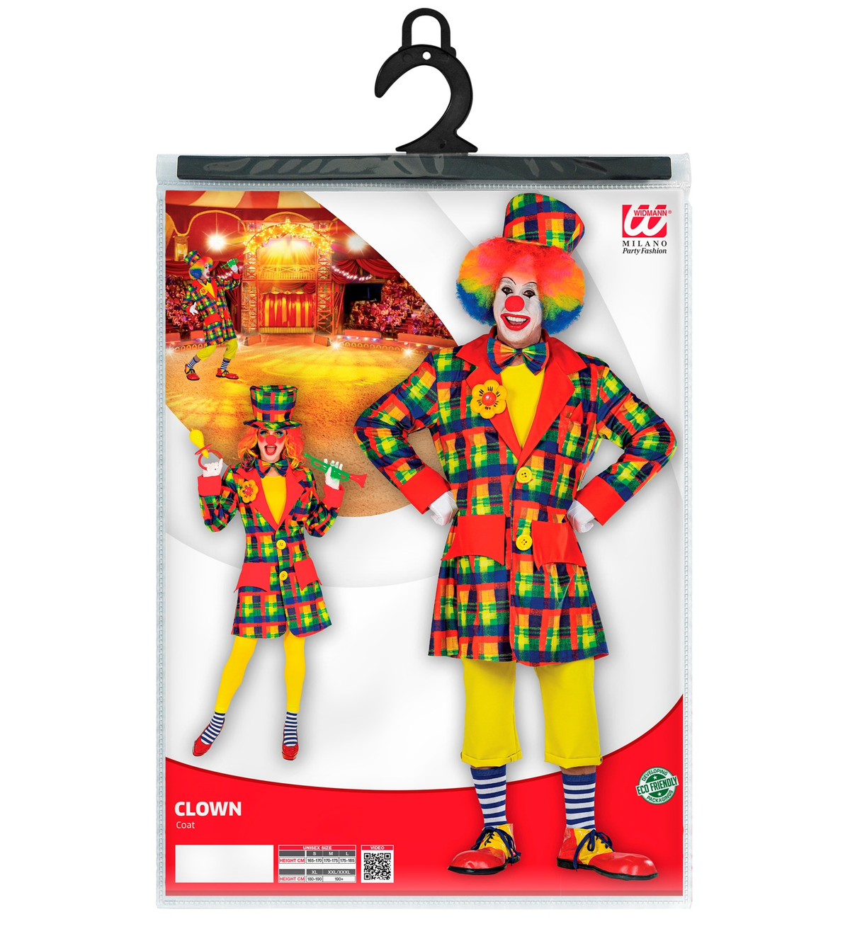 Set Travestimento + Accessori Pagliaccio Cilindro Parrucca Naso Farfallino Cappotto Carnevale (m)