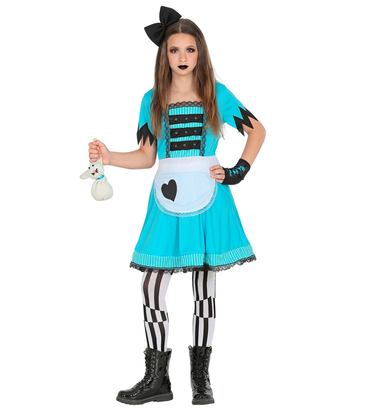 Costume Carnevale Ragazza Del Paese Delle Meraviglie Bambina Abito Travestimento - 6025